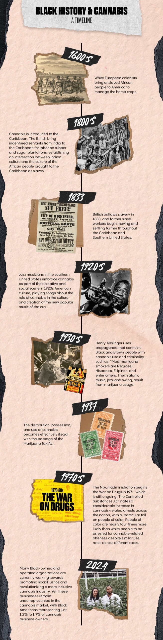 cannabis and black history timeline