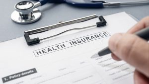 Health insurance form on desk