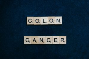 Colon Cancer spelt out on a scrabble