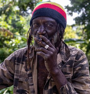 A man smoking marijuana