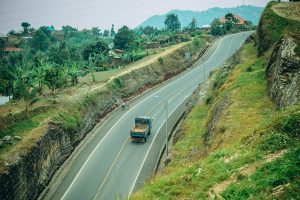 A vehicle driving on the highway