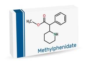 Methylphenidate, MP, MPH molecule. It is central nervous system stimulant. Used in treatment of Attention-Deficit Hyperactivity Disorder, ADHD. 
