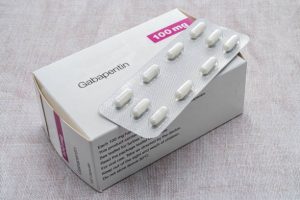 A box of generic Gabapentin pills. 