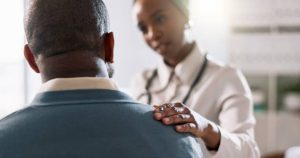 Woman, doctor or consulting with patient for healthcare, appointment or checkup at hospital. Female person, medical employee or worker with client for consultation, health advice or service at clinic