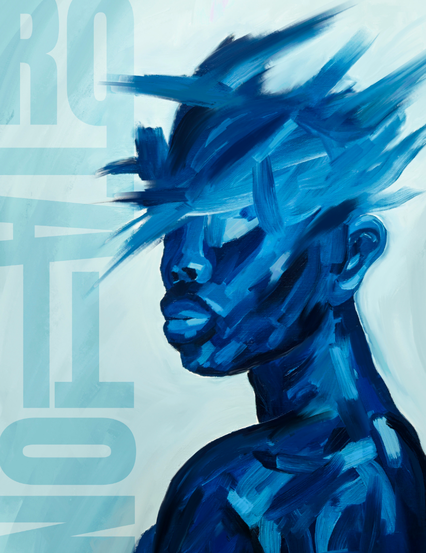 blue magazine cover for rotation magazine issue 2 september 2025